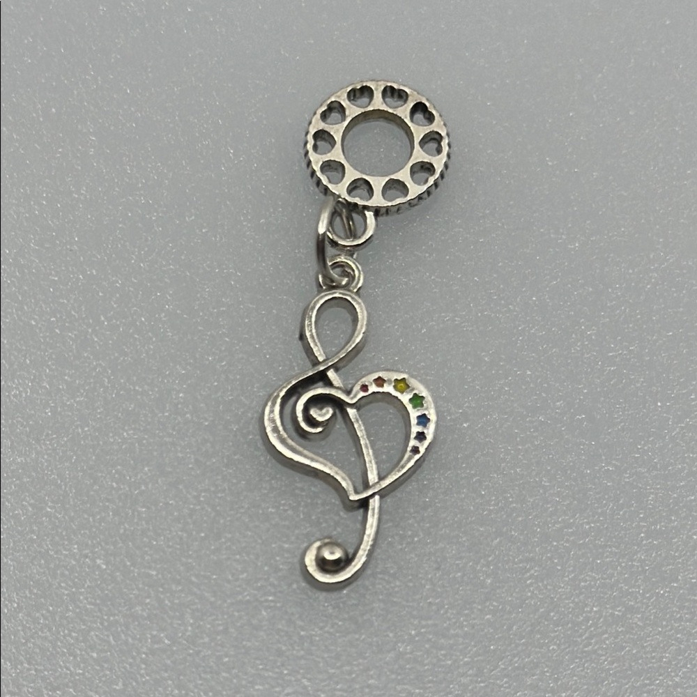 Brighton Silver and colors  Brooch Musical Heart Design